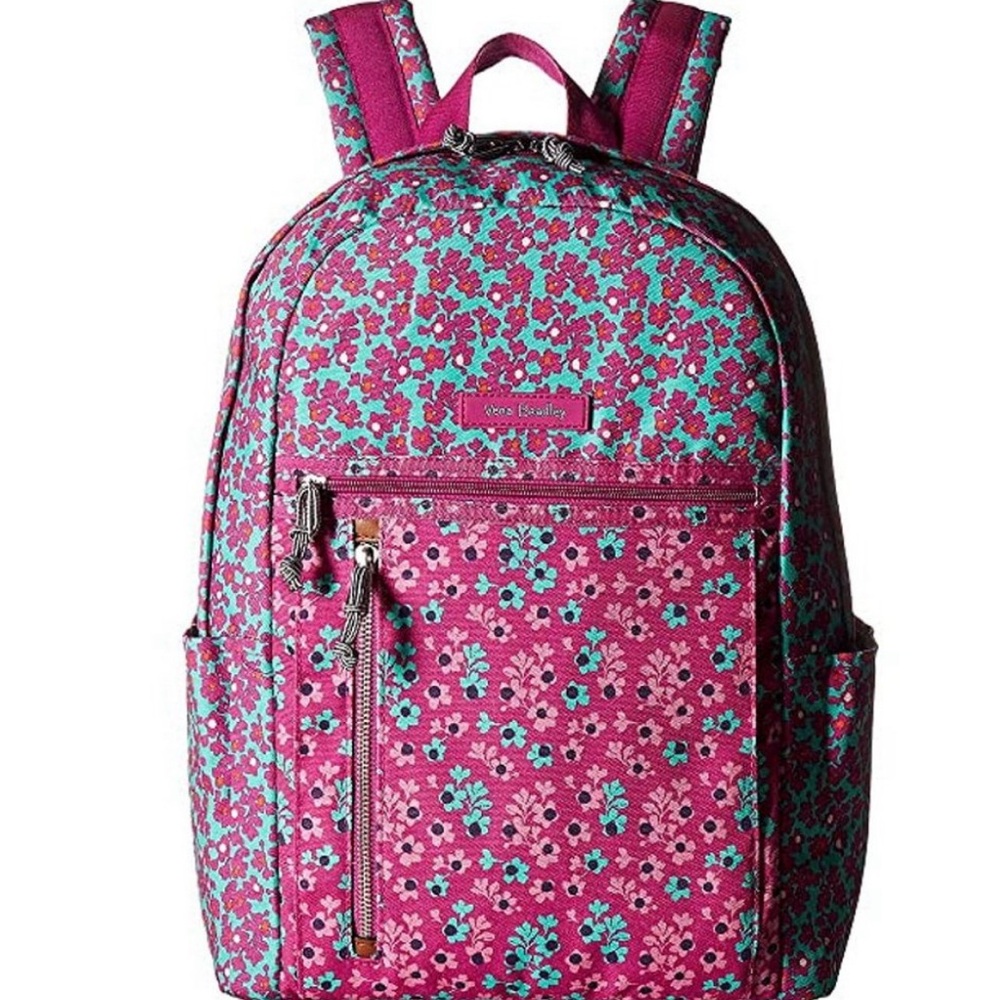 Vera Bradley floral ditsy dots cushioned Chromebook backpack multi-pocket